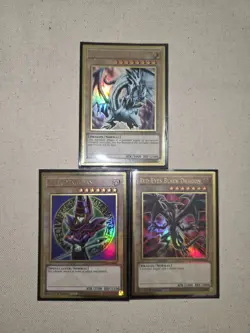 Yu-Gi-Oh Blue-Eyes, Red Eyes And Dark Magician Gold Rare NM - Image 1