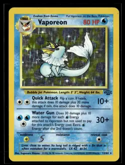 Vaporeon 12/64 Jungle Rare Holo Pokemon - Image 1