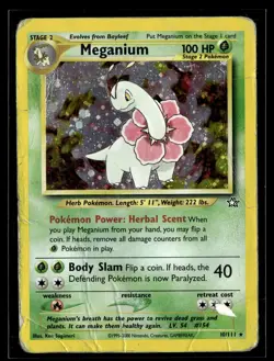 Meganium 10/111 Neo Genesis Rare Holo Pokemon - Image 1