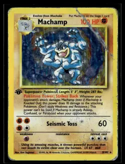 Machamp 8/102 Base Set Rare Pokemon - Image 1