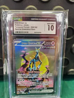 2024 Pokemon Temporal Forces Special Illustration Iron Crown ex 206/162 CGC 10 - Image 1