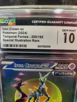 2024 Pokemon Temporal Forces Special Illustration Iron Crown ex 206/162 CGC 10 - Image 2