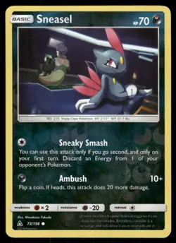 Sneasel 73/156 Common Ultra Prism Pokemon Reverse Holo Near Mint - Image 1