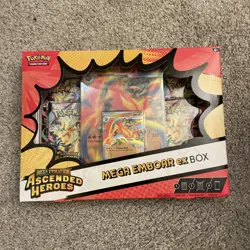 Pokemon TCG Mega Emboar ex Box Ascended Heroes Sealed Collection Box New - Image 1