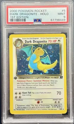 2000 POKEMON ROCKET 1ST EDITION #5 DARK DRAGONITE-HOLO PSA 9 - Image 1