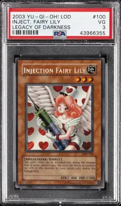 2003 YU-GI-OH! LOD-LEGACY OF DARKNESS #100 INJECTION FAIRY LILY PSA 3 - Image 1