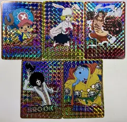 One Piece Holographic Trading Sticker (5) Card Lot/Bundle Luffy - Image 1