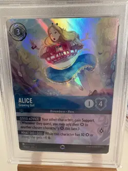 PSA 10 Enchanted 213 Alice Growing Girl Disney Lorcana Rise of the Floodborn - Image 3