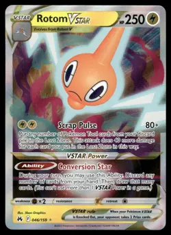 Pokemon Cards Rotom VSTAR 046/159 Crown Zenith Holo Rare VSTAR NM *2 - Image 1