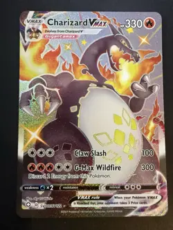 Pokemon TCG Charizard VMAX Holo Ultra Rare Card SV107/SV122 Shining Fates - Image 1