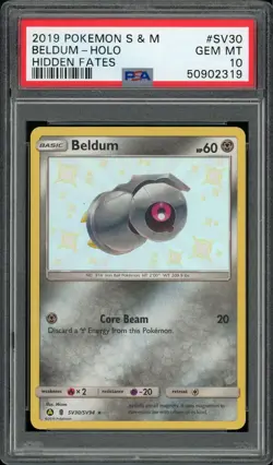 BELDUM SV30/SV94 HIDDEN FATES POKEMON PSA 10 GEM MINT - Image 1