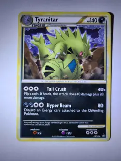 Pokemon TGC 2010 Unleashed Tyranitar 26/95 Regular Card in Near Mint - Image 2