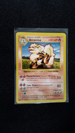 Pokemon Arcanine Shadowless 23/102 Base Set Uncommon - Image 1