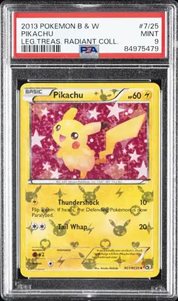 2013 POKEMON BLACK & WHITE LEGENDARY TREASURES RADIANT COLLECTION PIKACHU PSA 9 - Image 1