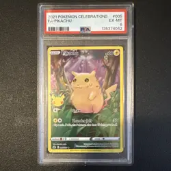 CLICK ME! Pokemon 2021 Pikachu 005/025 Celebrations PSA 6 Holo Rare Full Art ENG - Image 1