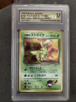 1999 Japanese Pokemon #123 Rocket Scyther Holo Graded 9 - Image 1