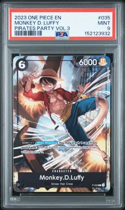 2023 ONE PIECE PROMOS PIRATES PARTY VOL.3 #035 MONKEY D. LUFFY PSA 9 - Image 1