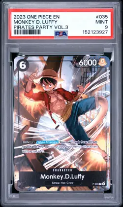 2023 ONE PIECE PROMOS PIRATES PARTY VOL.3 #035 MONKEY D. LUFFY PSA 9 - Image 1