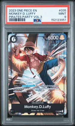 2023 ONE PIECE PROMOS PIRATES PARTY VOL.3 #035 MONKEY D. LUFFY PSA 9 - Image 1