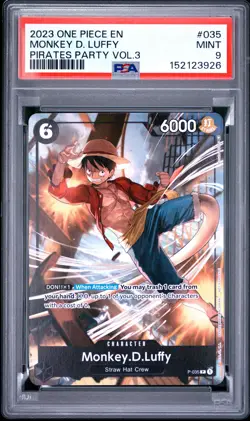 2023 ONE PIECE PROMOS PIRATES PARTY VOL.3 #035 MONKEY D. LUFFY PSA 9 - Image 1