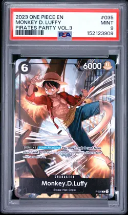 2023 ONE PIECE PROMOS PIRATES PARTY VOL.3 #035 MONKEY D. LUFFY PSA 9 - Image 1