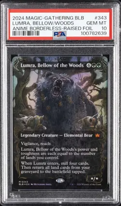 2024 MTG BLOOMBURROW RAISED FOIL #343 LUMRA, BELLOW OF THE WOODS PSA 10 - Image 1