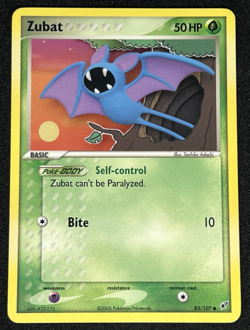 Zubat 83/107 EX Deoxys Non-Holo Common Pokemon Card LP - Image 1