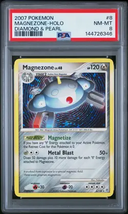 2007 POKEMON DIAMOND & PEARL #8 MAGNEZONE-HOLO PSA 8 - Image 1