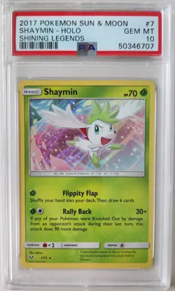 Pokemon Shaymin Shining Legends 2017 Holo 7/73 PSA 10 Gem Mint - Image 1