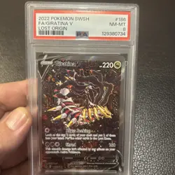 PSA 8 GIRATINA V 186 LOST ORIGIN ALT ART SWORD & SHIELD POKEMON NM- MINT - Image 1