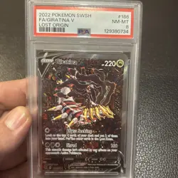 PSA 8 GIRATINA V 186 LOST ORIGIN ALT ART SWORD & SHIELD POKEMON NM- MINT - Image 2
