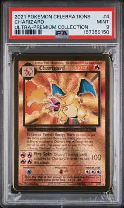 2021 Pokemon Celebrations Classic UPC Gold Metal #4 Charizard PSA 9 MINT - Image 1
