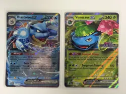 Blastoise EX 030/142 and Venusaur EX 001/142 Stellar Crown Stamped Promos M/NM - Image 1