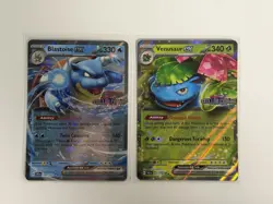 Blastoise EX 030/142 and Venusaur EX 001/142 Stellar Crown Stamped Promos M/NM - Image 3