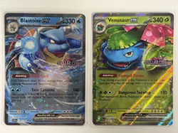 Blastoise EX 030/142 and Venusaur EX 001/142 Stellar Crown Stamped Promos M/NM - Image 5