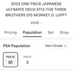 2024 One Piece TCG Monkey D Luffy ST13-015 SR Ultra Deck Three Brothers PSA 10 - Image 4