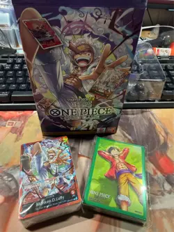 One Piece Starter Deck EX - Gear 5 ST-21 (OPENED) No PROMO HAS Deck And Sleeves. - Image 1