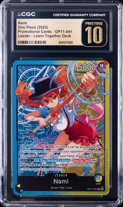 2025 ONE PIECE PROMO CARDS LEADER - LEARN TOGETHER DECK NAMI CGC 10 PRISTINE - Image 1
