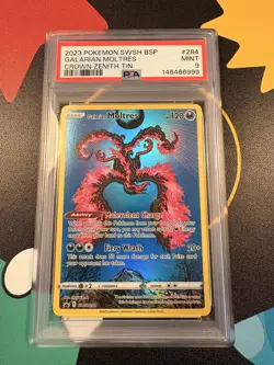 Pokemon TCG Galarian Moltres SWSH284 Promo Card PSA 9 MINT Shinji Kanda Art - Image 1
