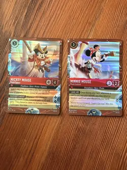 Disney Cruise Line Exclusive Lorcana P3 Foil Mickey & Minnie Mouse Promo Cards - Image 1