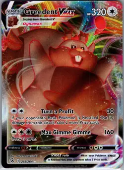 Greedent VMAX 218/264 SWSH08: Fusion Strike - Pokemon Card - NM - Image 1