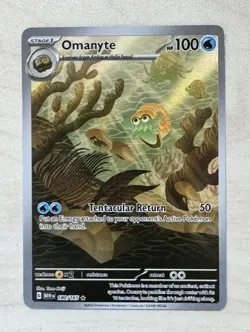 Pokemon TCG Omanyte 180/165 Scarlet & Violet 151 Illustration Rare NM - Image 1