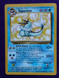 Vaporeon (28) Jungle #28/64 Pokemon Rare (non holo) - Image 1
