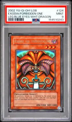 YU-GI-OH! LOB-LEGEND OF BLUE EYES WHITE DRAGON EXODIA THE FORBIDDEN ONE PSA 9 - Image 1