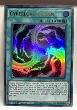Cyberload Fusion 1st Edition Green Ultra Rare LDS2-EN035 Yu-Gi-Oh! - Image 1