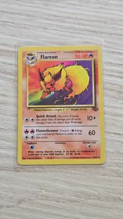 Flareon Non Holo Rare 19/64 Jungle Set Unlimited Pokemon Card LP- - Image 1