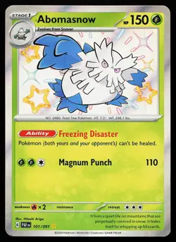 Abomasnow 101/091 Holo Shiny Rare Paldean Fates Pokemon Card - Image 1