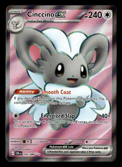 Cinccino ex 105/086 Ultra Rare ME04: Chaos Rising Pokemon Card - Image 2