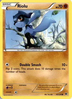 Riolu (45) 45/124 XY - Fates Collide Pokemon Card TCG - Image 1
