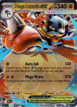Mega Lucario ex 113/217 ME: Ascended Heroes Pokemon Card TCG - Image 1